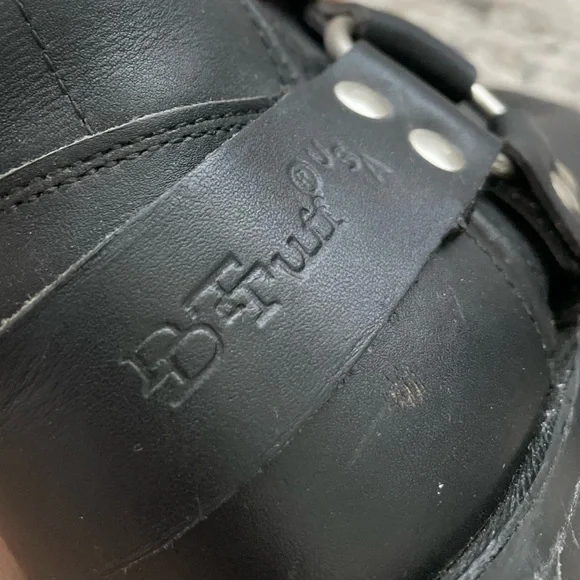 Vtg 80s Biker Boots Harness Moto Made IN USA Leather Maxitred Motorcycle Sz 8.5 - Picture 8 of 15